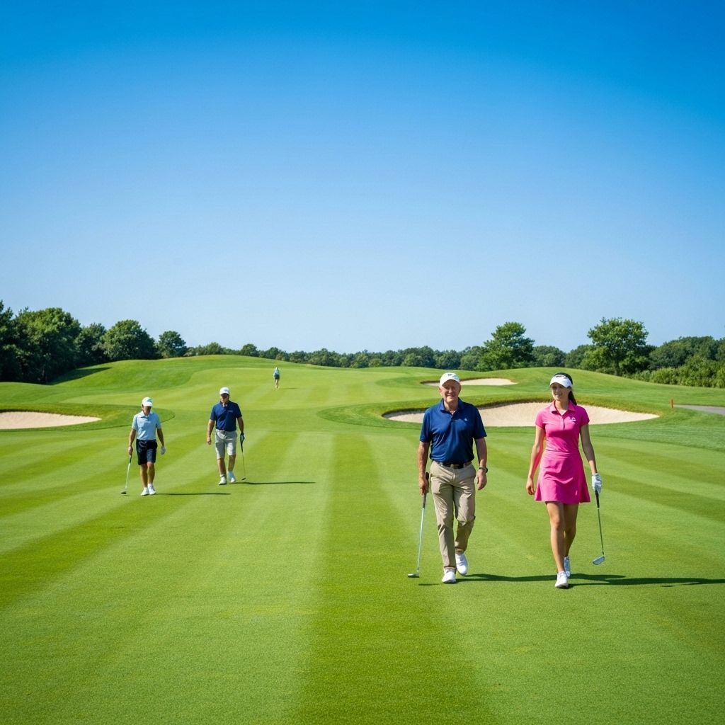 Professional golf course with golfers walking - Premium golf experience at Golfist.cz